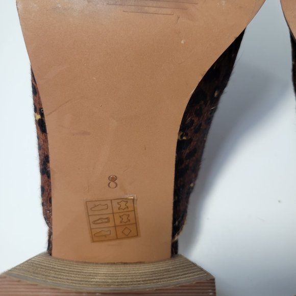 Madewell Carey Mule in Painted Leopard Calf Hair Animal Print Women's Size 8 - Picture 8 of 11